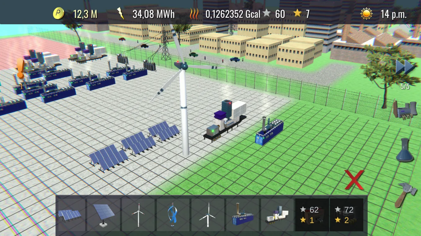 Construction mode with the plant catalogue